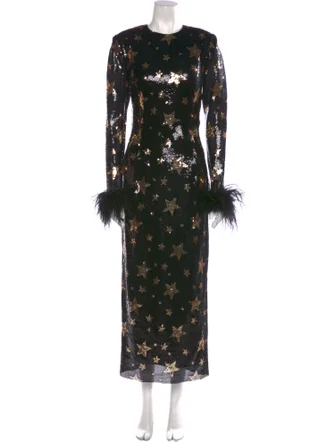 Ilkyaz Ozel Veronique Sequin Star Print Long Dress [Retail $825]